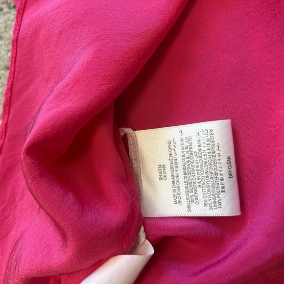 BCBG XS silk blouse Elegant Pink Lace Women's Top GUC - Picture 13 of 16